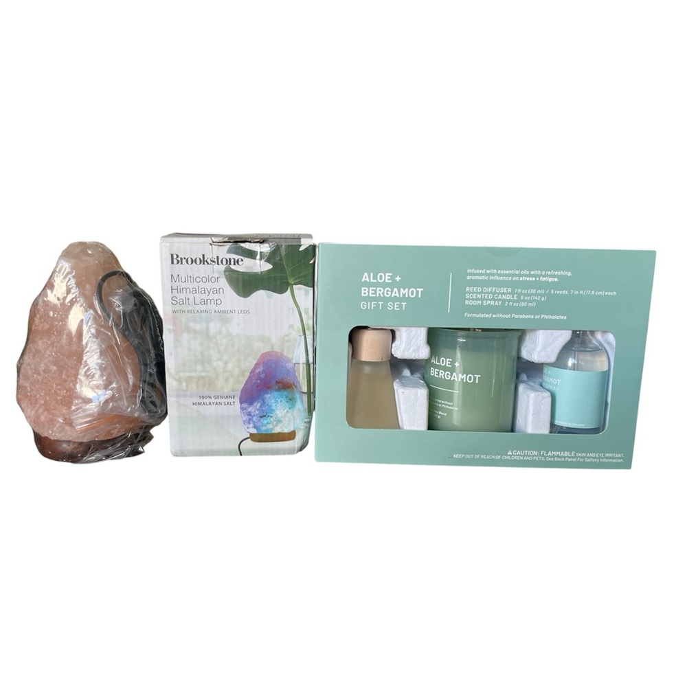 Multicolor Himalayan Salt and Aloe + Bergamot Gift Set